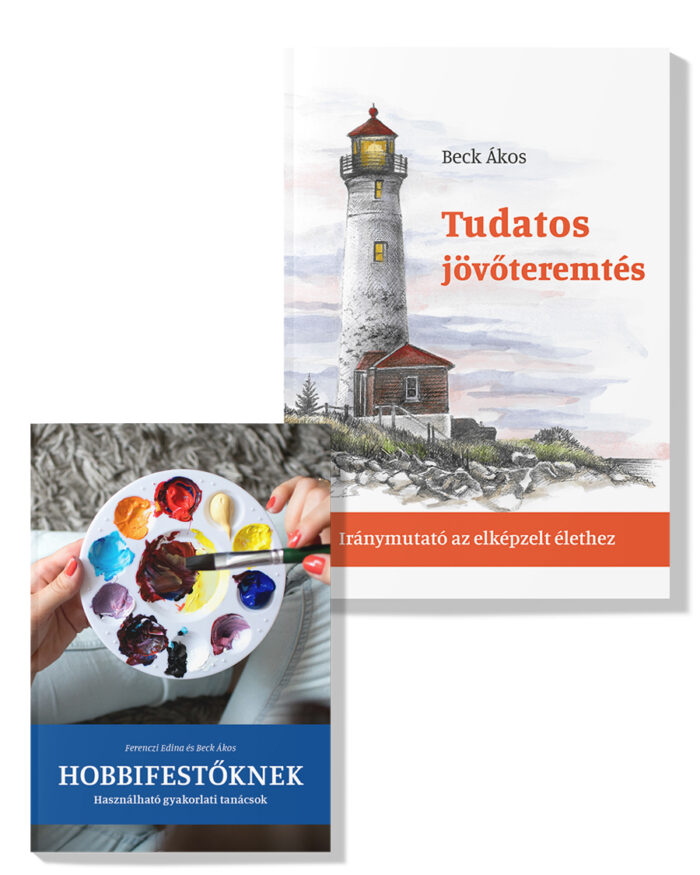 Könyvcsomag - Hobbifestőknek, festés, akrilfestés, Tudatos jövőteremtés, önfejlesztés, önmegvalósítás